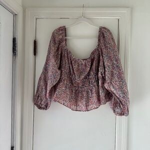 J. Crew Floral Peplum Top